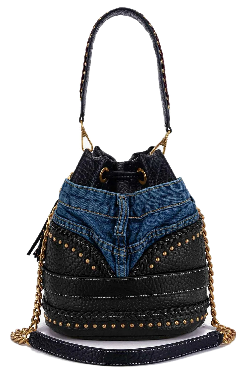 LA CARRIE Secchiello Bagghy in denim ed ecopelle