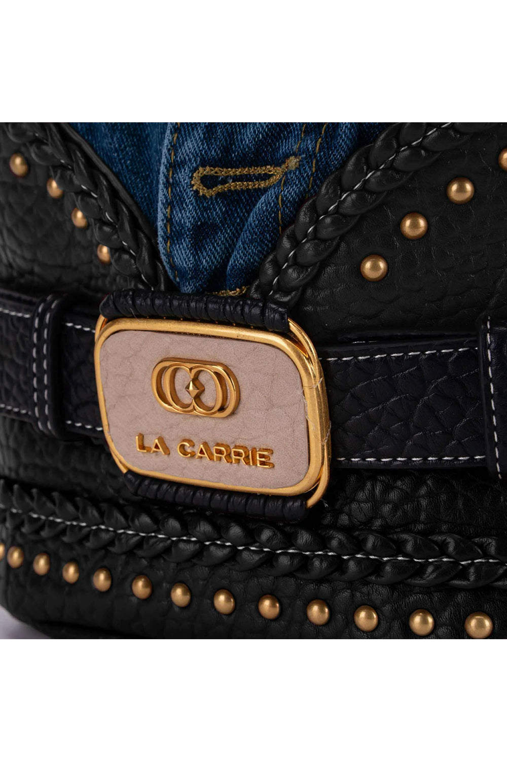 LA CARRIE Secchiello Bagghy in denim ed ecopelle