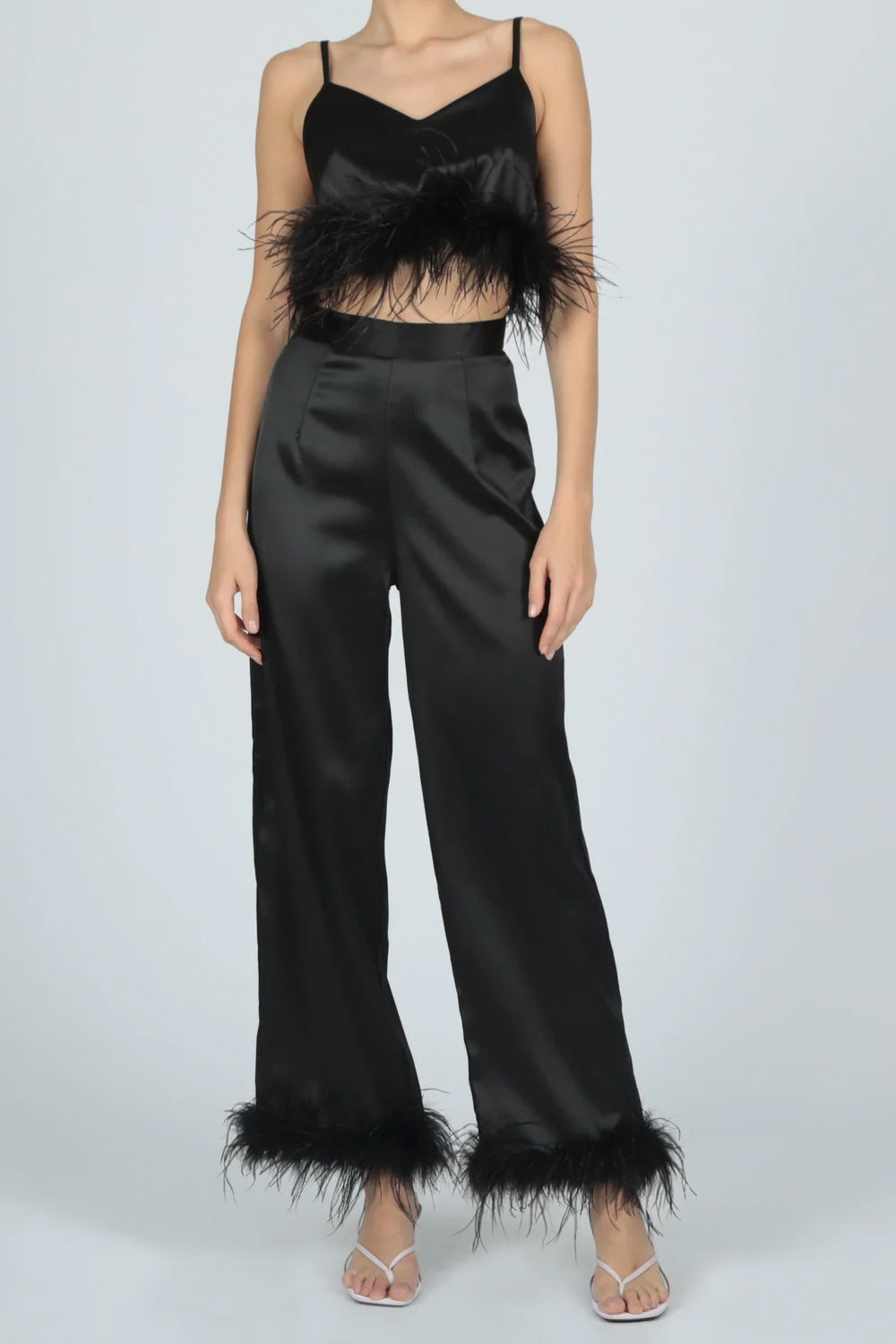 LE VOLIERE Top con piume LE VOLIERE