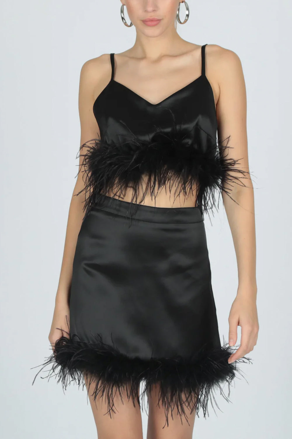 LE VOLIERE Top con piume LE VOLIERE