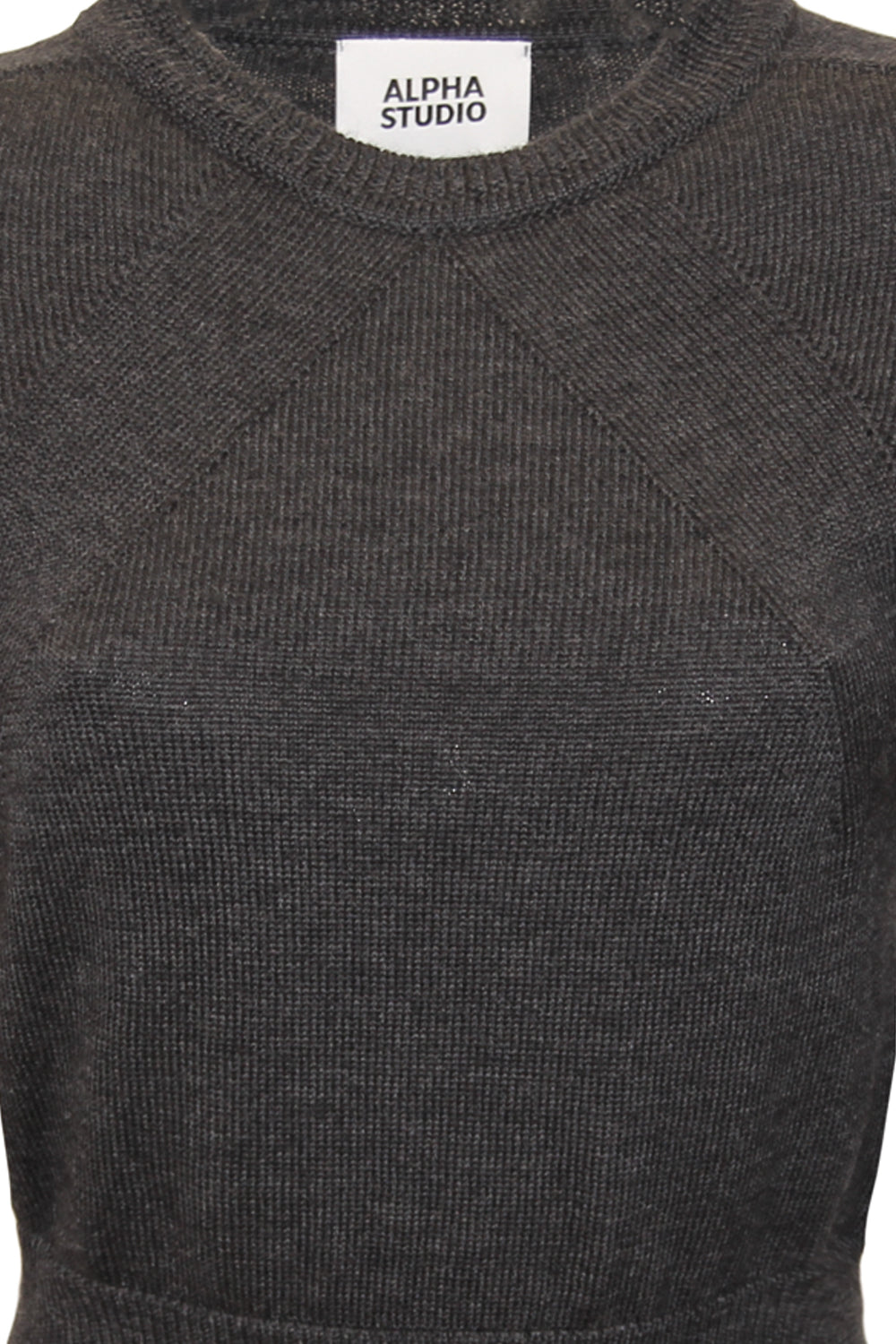 ALPHA STUDIO Maglia girocollo in lana antracite