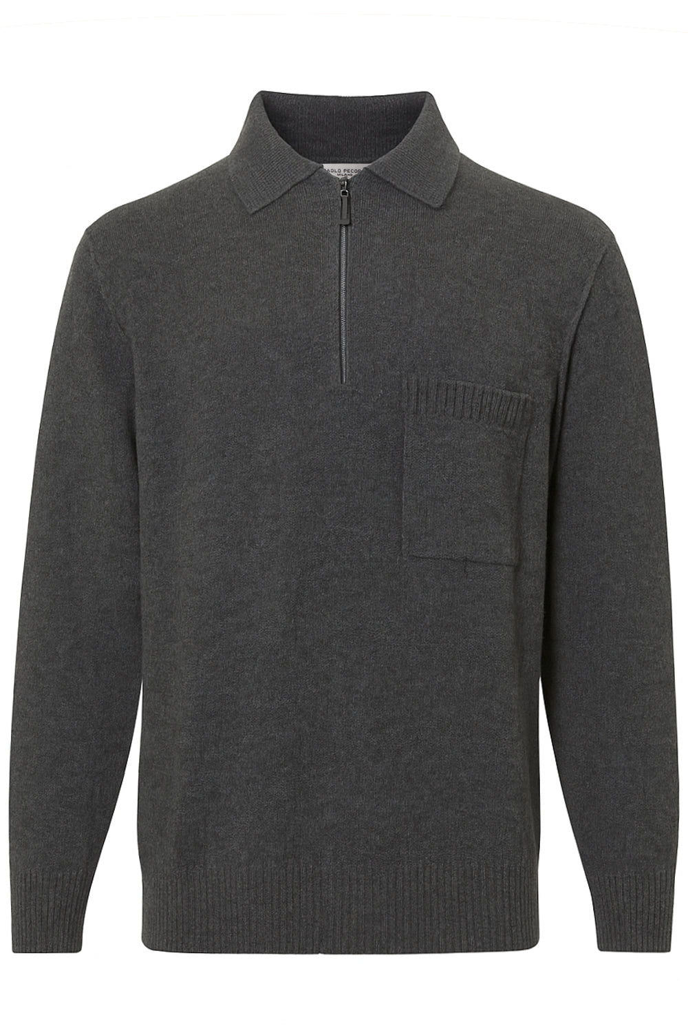 PAOLO PECORA Maglia in lana con zip e taschino