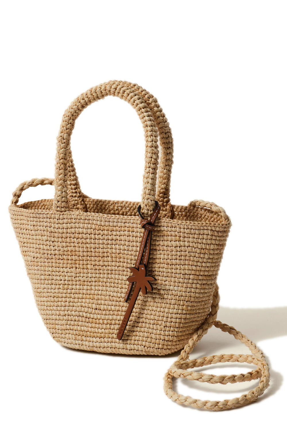 MANEBI Borsa Panier in rafia misura mini