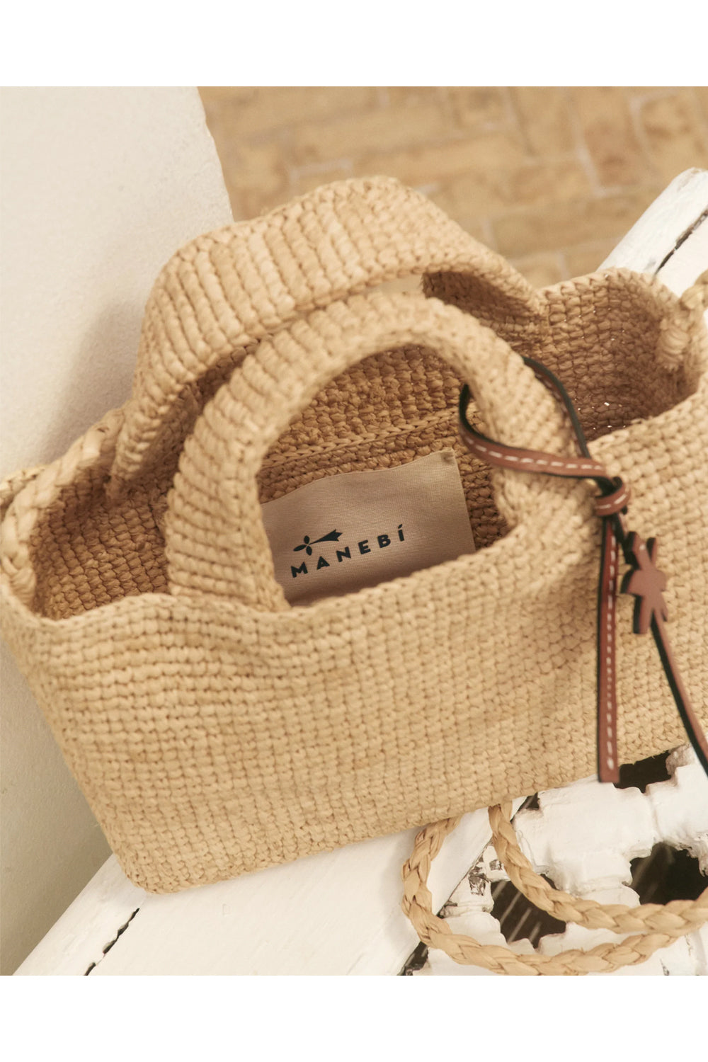 MANEBI Borsa Raffia New Sunset