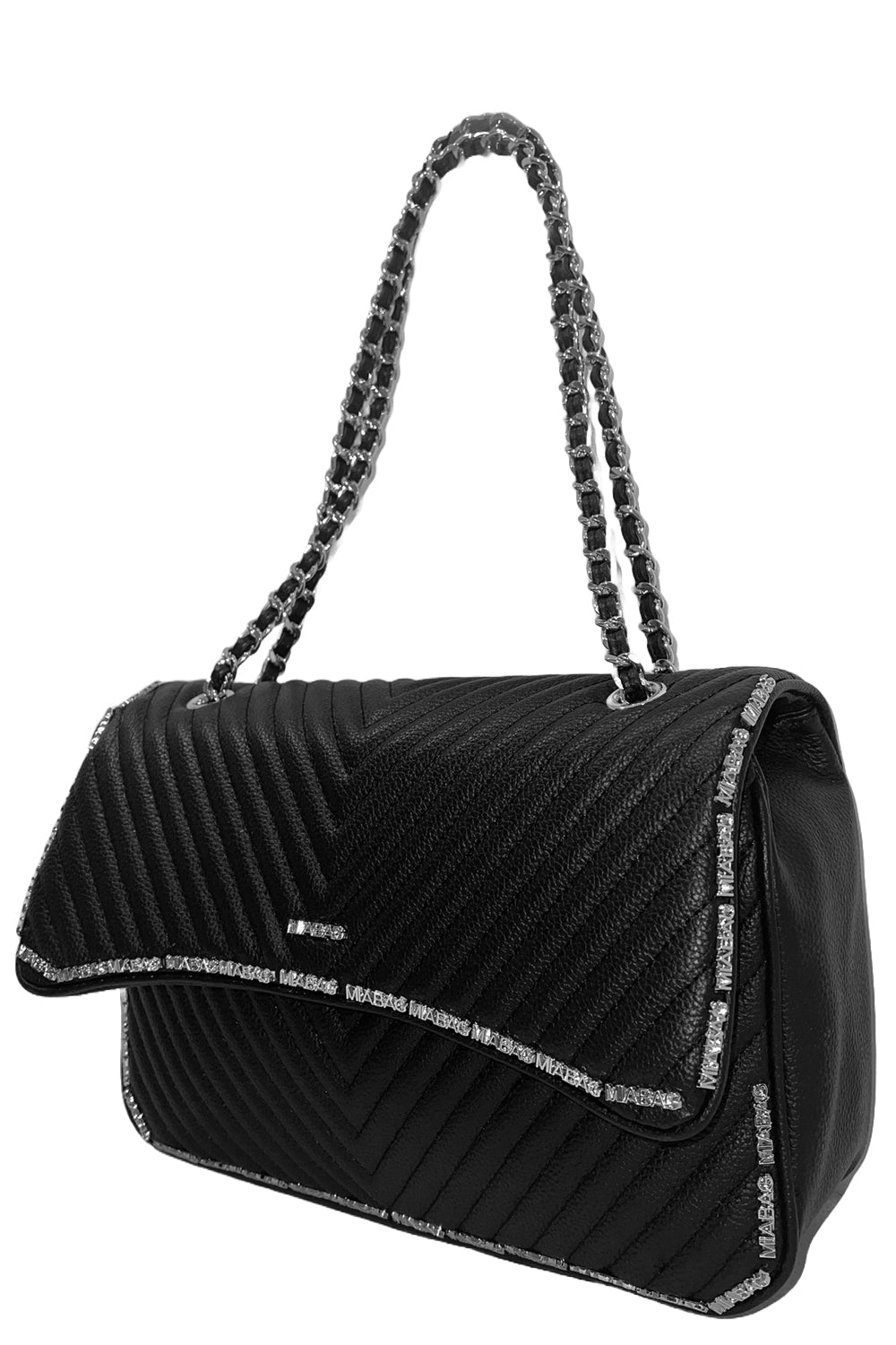 MIA BAG Tracolla grande in pelle con lettering MIA BAG