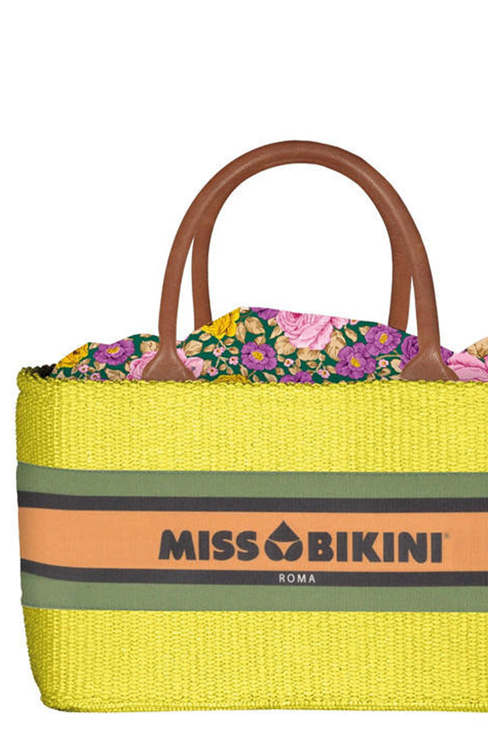 MISSBIKINI Borsa in paglia con fascia logo MISSBIKINI