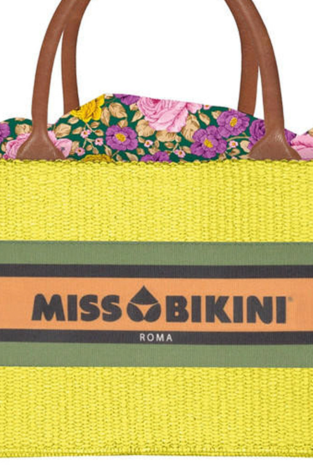 MISSBIKINI Borsa in paglia con fascia logo