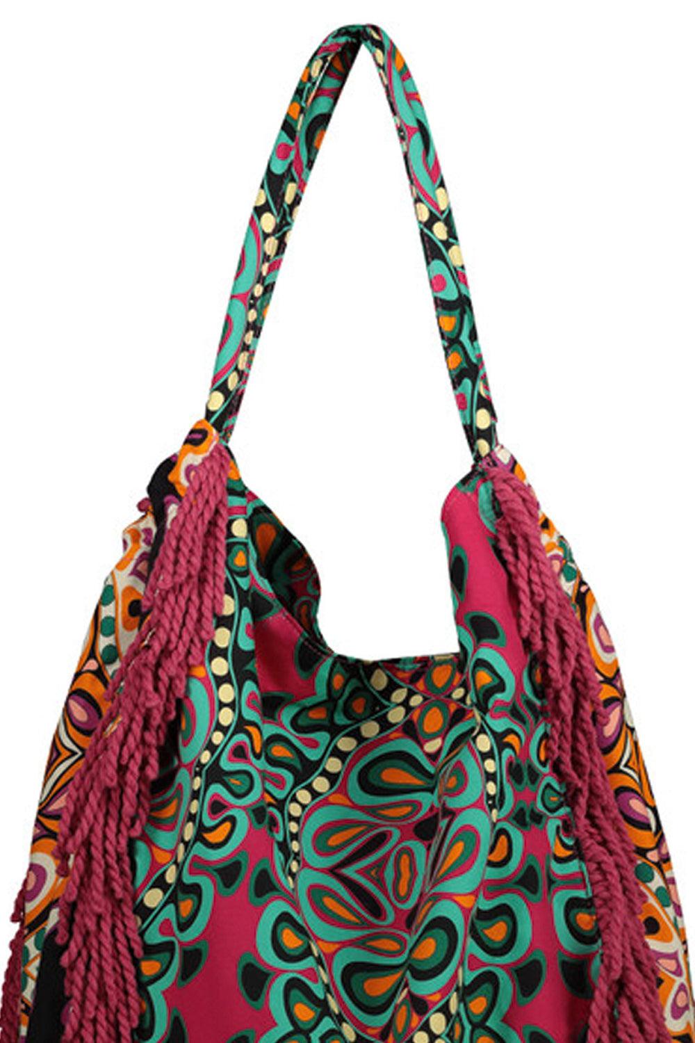 MISSBIKINI Borsa mare a fantasia con frange MISSBIKINI