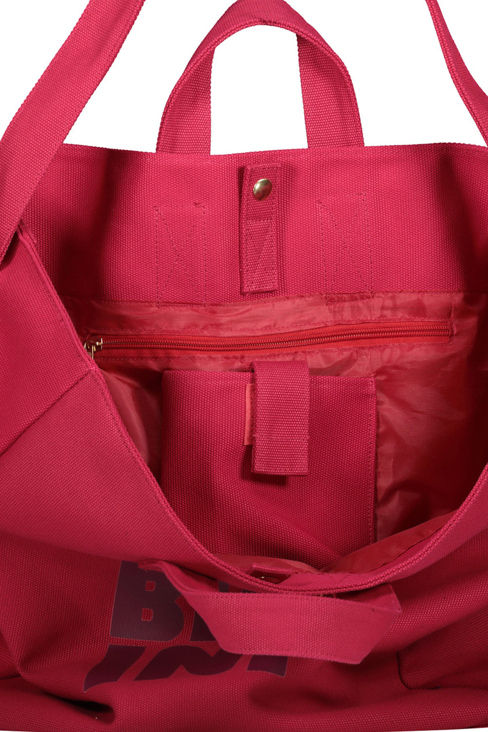 MISSBIKINI Borsa mare canvas monocolore con logo MISSBIKINI