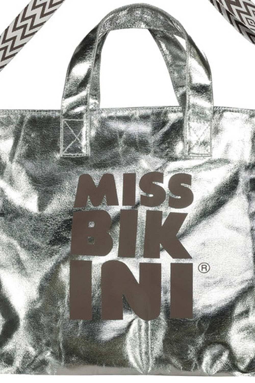 MISSBIKINI Borsa mare canvas spalmato con logo MISSBIKINI