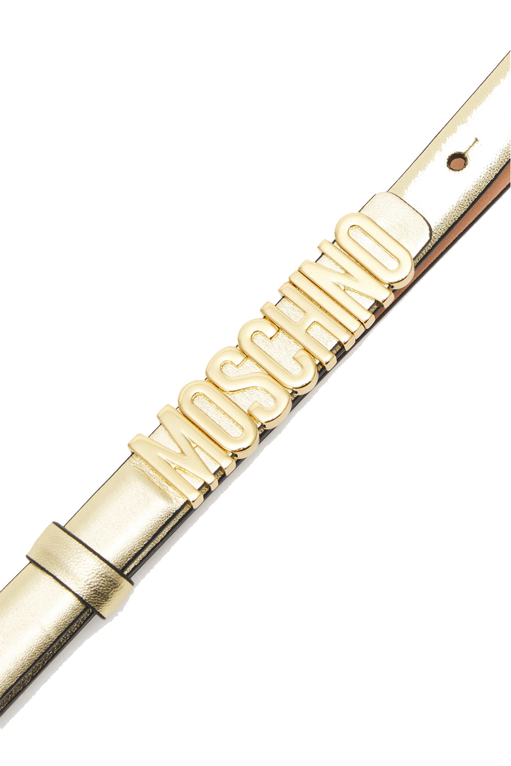 MOSCHINO Cintura piccola laminata con lettering