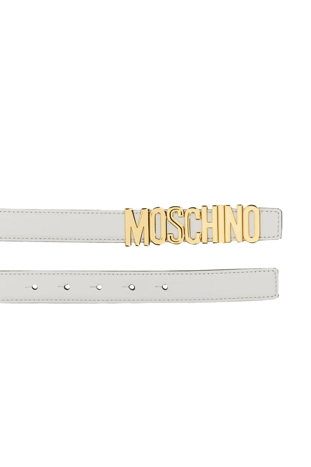 MOSCHINO Cintura media in pelle con lettering MOSCHINO