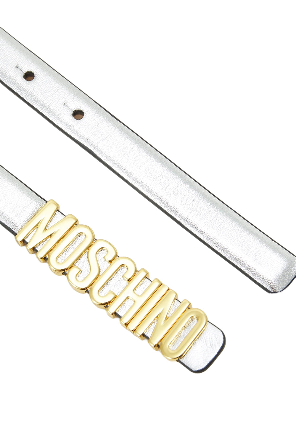 MOSCHINO Cintura piccola laminata con lettering MOSCHINO