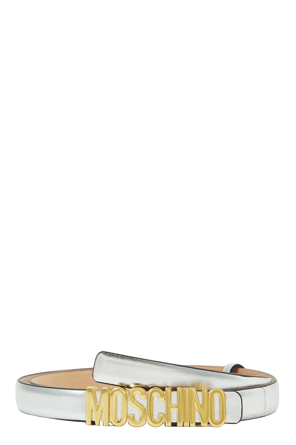 MOSCHINO Cintura piccola laminata con lettering MOSCHINO