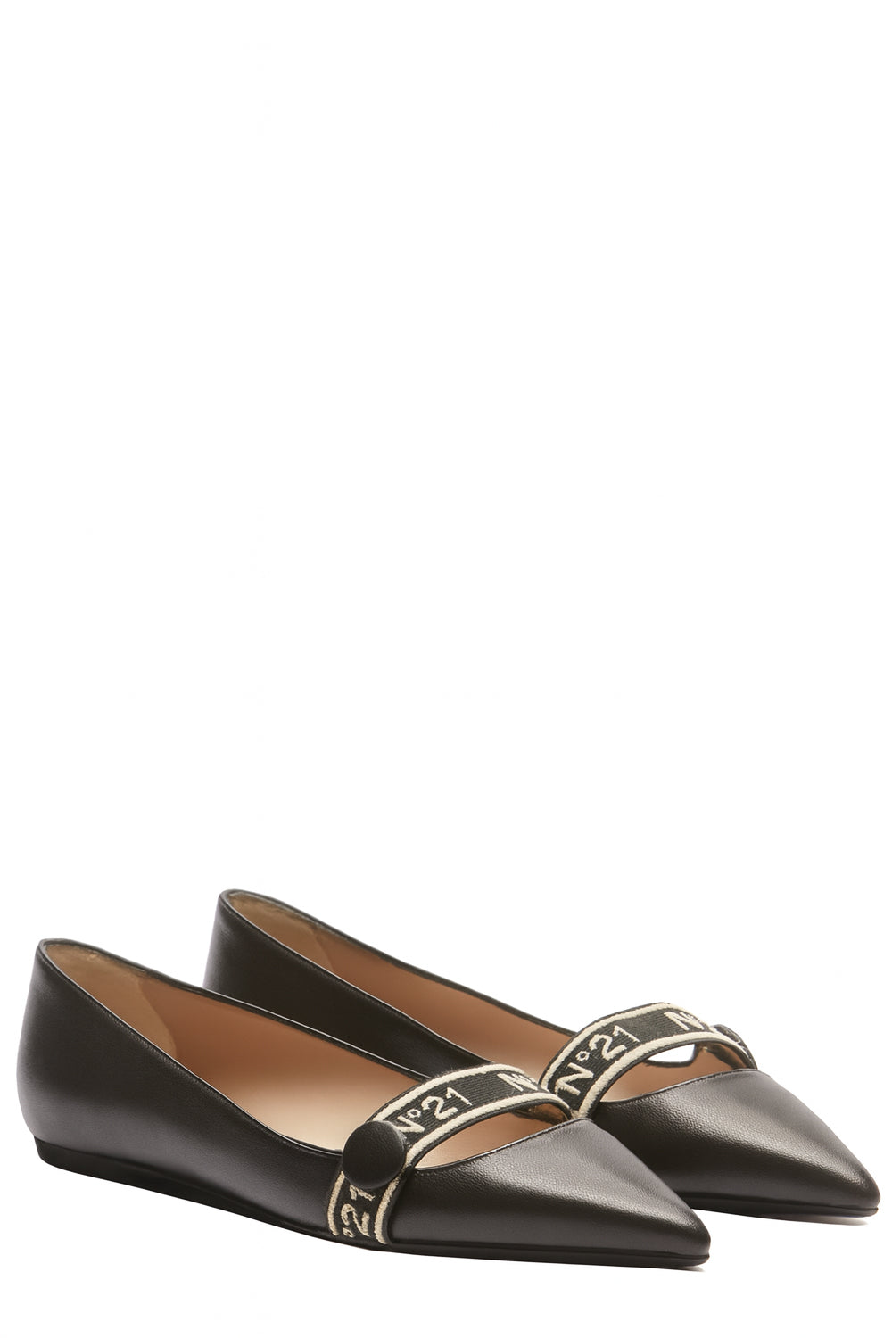 N21 Ballerine in pelle con fascia elastica