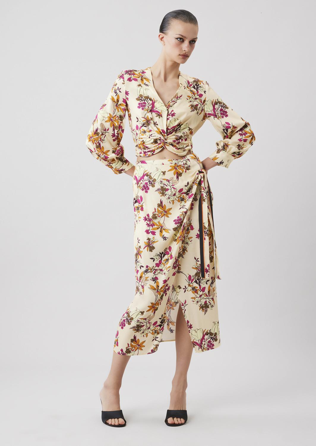 SIMONA CORSELLINI Gonna portafoglio fantasia floreale