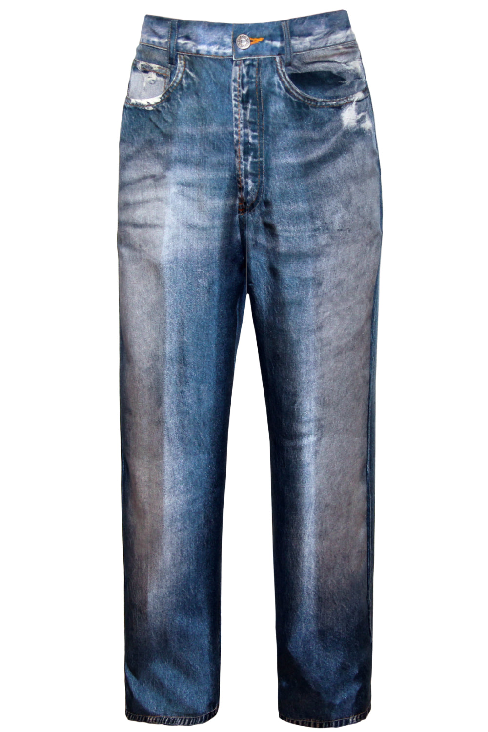 JUCCA Pantalone in seta effetto denim