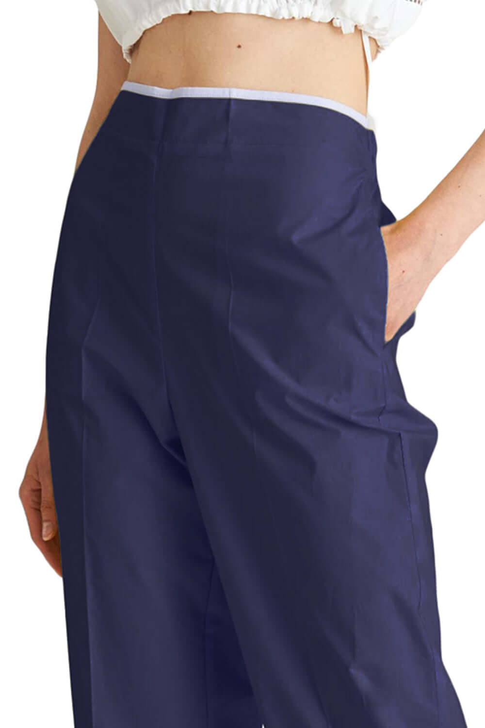 JUCCA Pantalone in cotone con profilo a contrasto