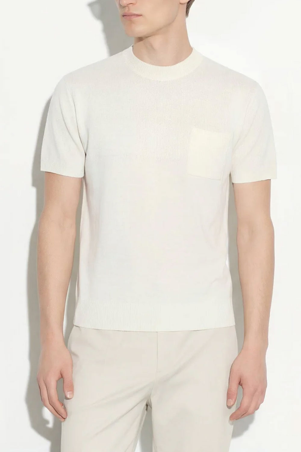 PAOLO PECORA Maglia loose fit con tasca in seta bouclè