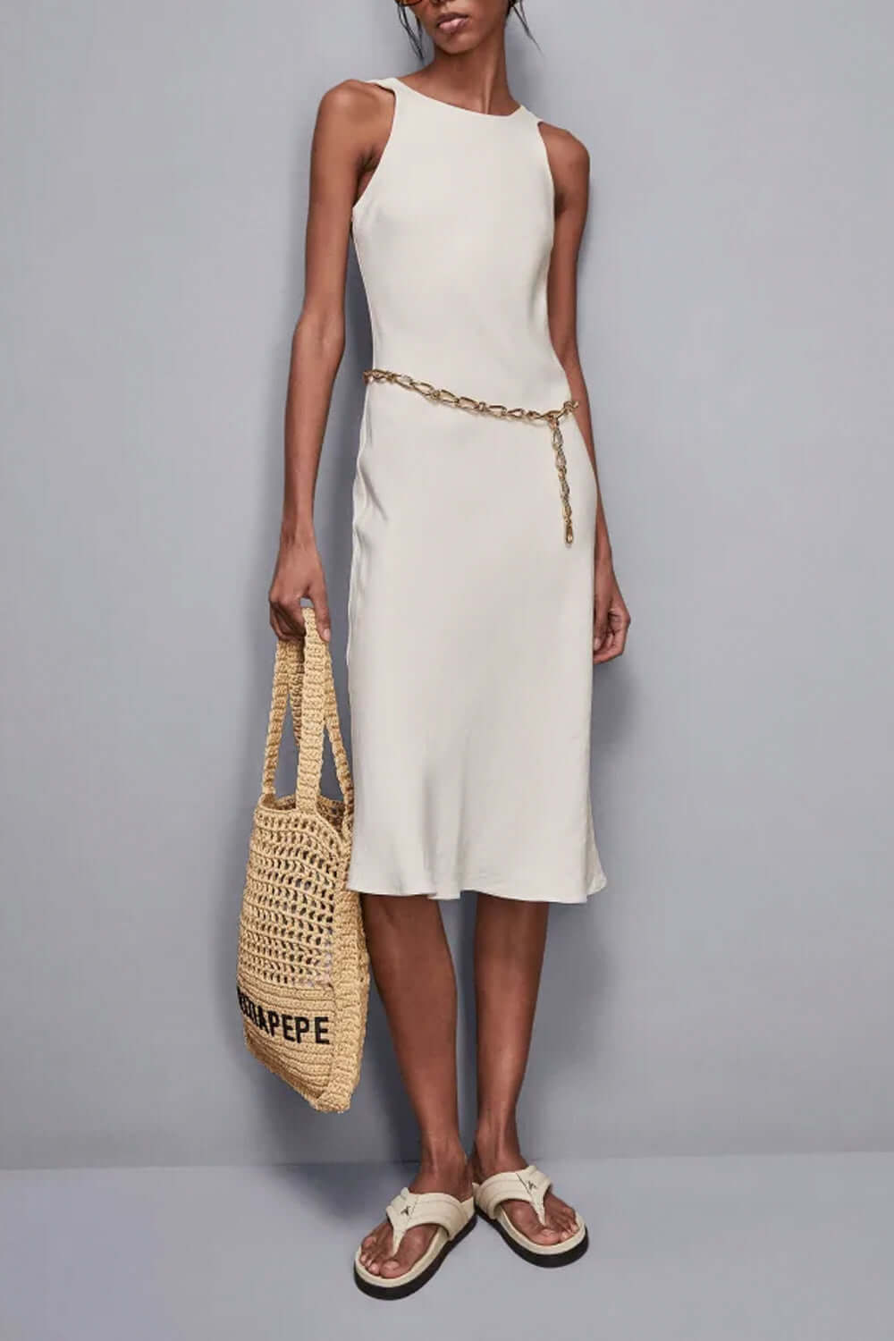 PATRIZIA PEPE Abito in viscosa e lino Essential Uncategorized PATRIZIA PEPE