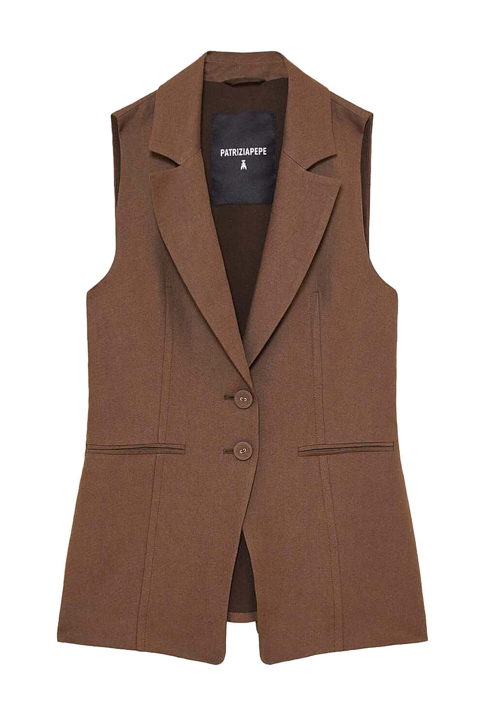 PATRIZIA PEPE Gilet in viscosa e lino Essential Uncategorized PATRIZIA PEPE
