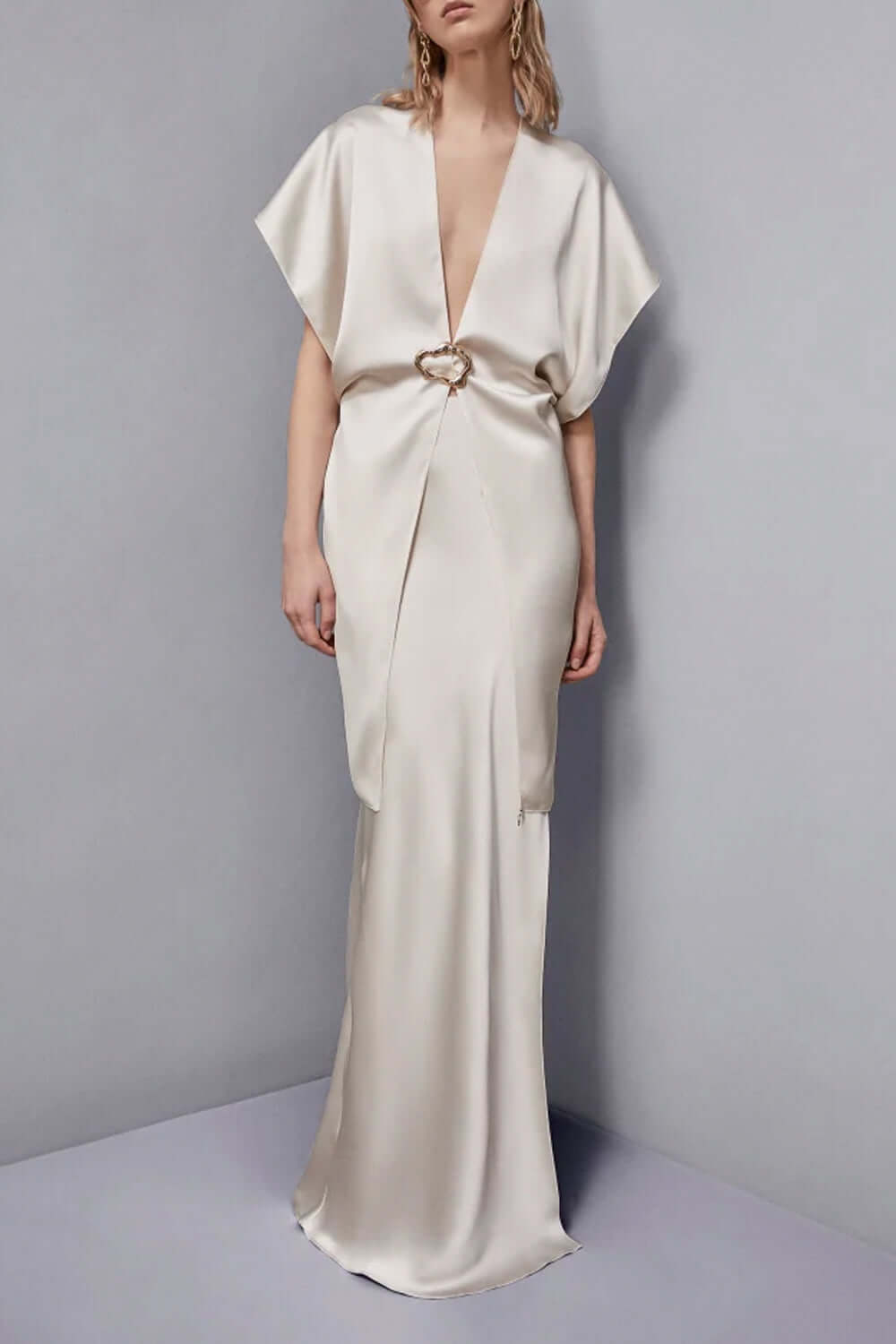 PATRIZIA PEPE Gonna lunga con spacco in raso Uncategorized PATRIZIA PEPE