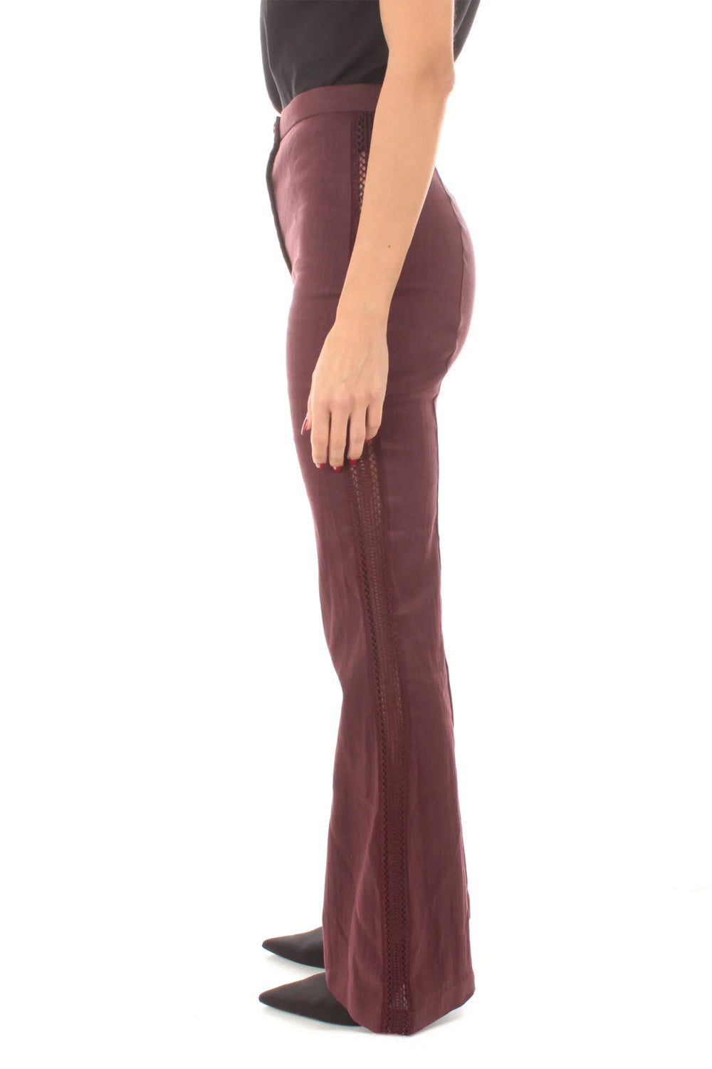 PATRIZIA PEPE Pantalone con inserti crochet PATRIZIA PEPE