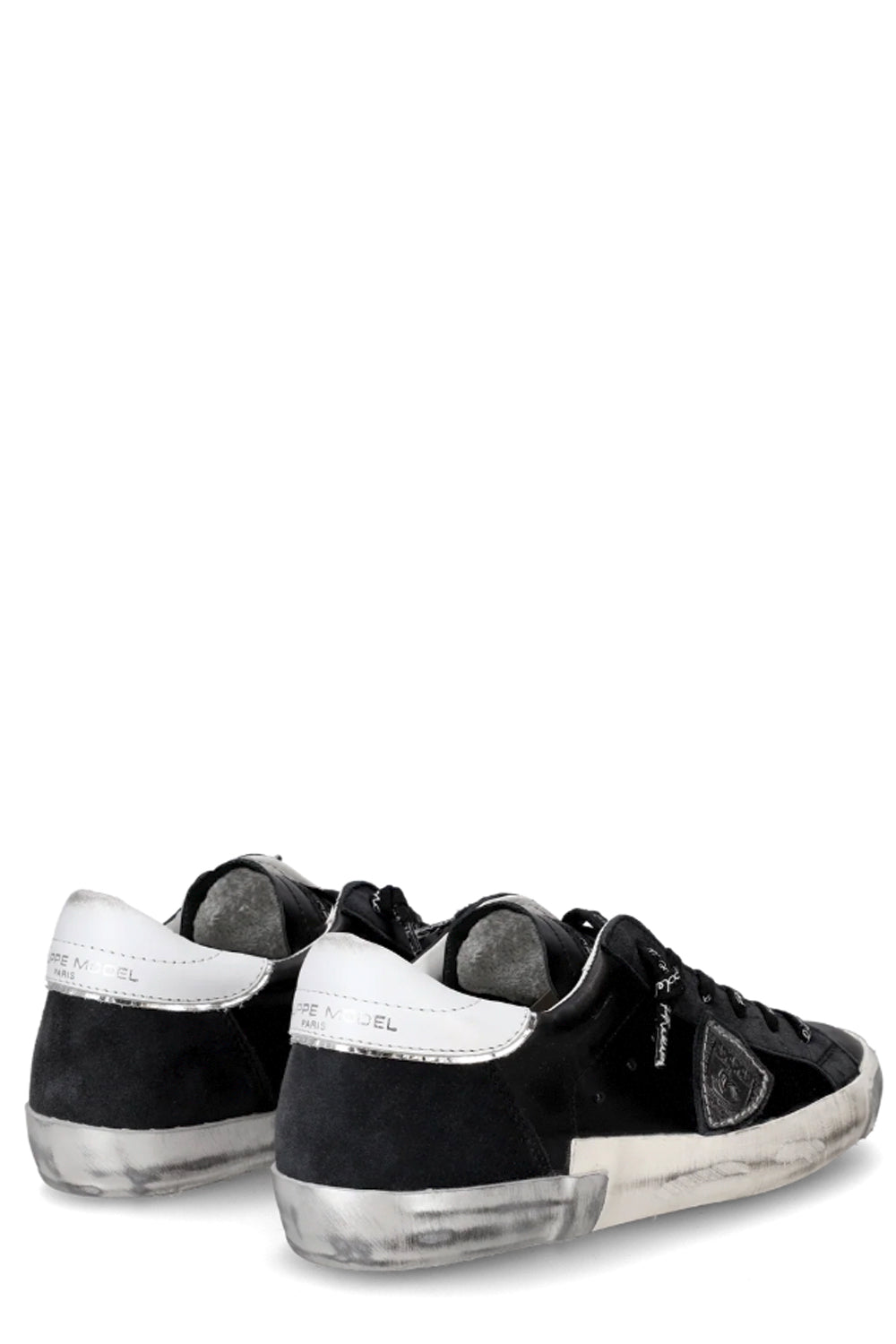 PHILIPPE MODEL Sneaker bassa Prsx donna nero e argento