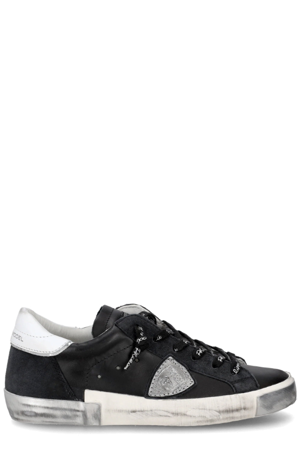 PHILIPPE MODEL Sneaker bassa Prsx donna nero e argento