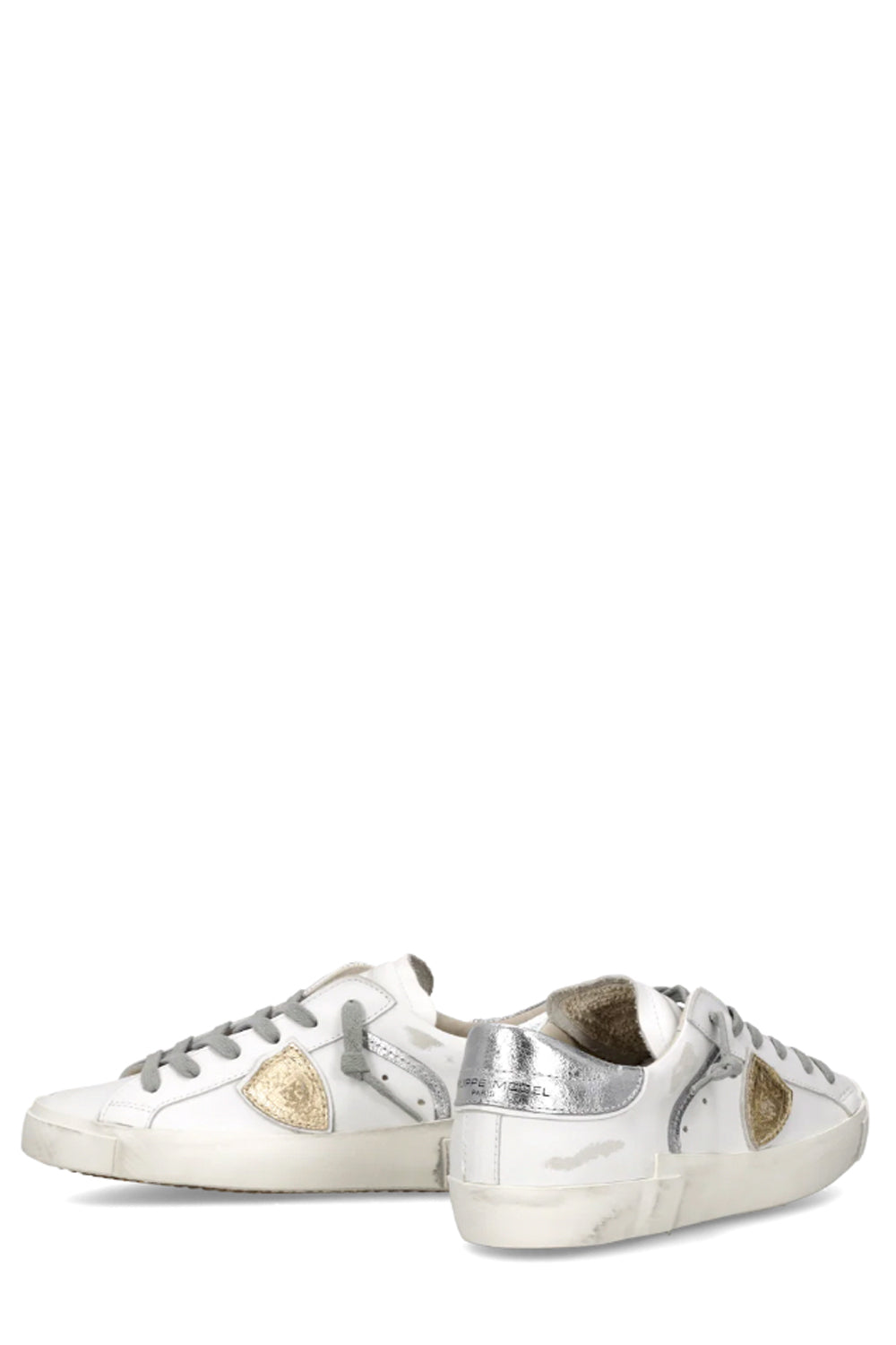 PHILIPPE MODEL Sneakers Prsx Donna Bianco Argento Metallizzato