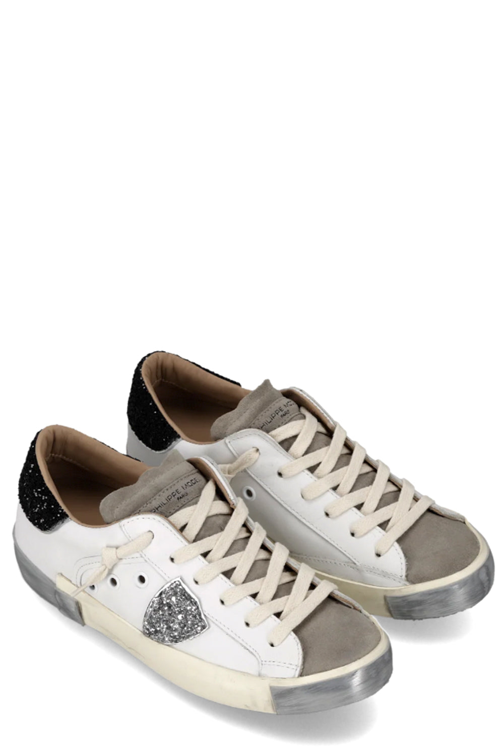 PHILIPPE MODEL Sneakers Prsx Donna Bianco Nero Argento