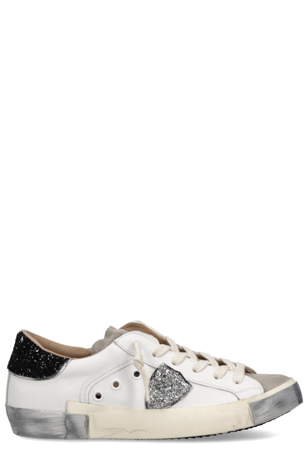 PHILIPPE MODEL Sneakers Prsx Donna Bianco Nero Argento