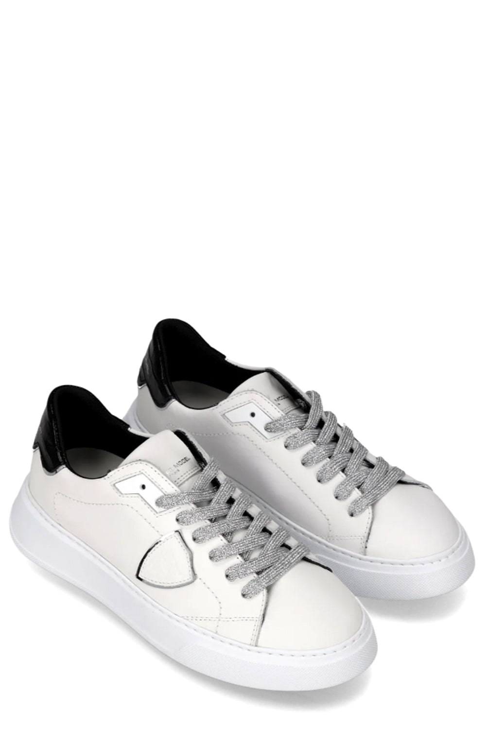 PHILIPPE MODEL Sneakers Temple Bianco Nero Argento