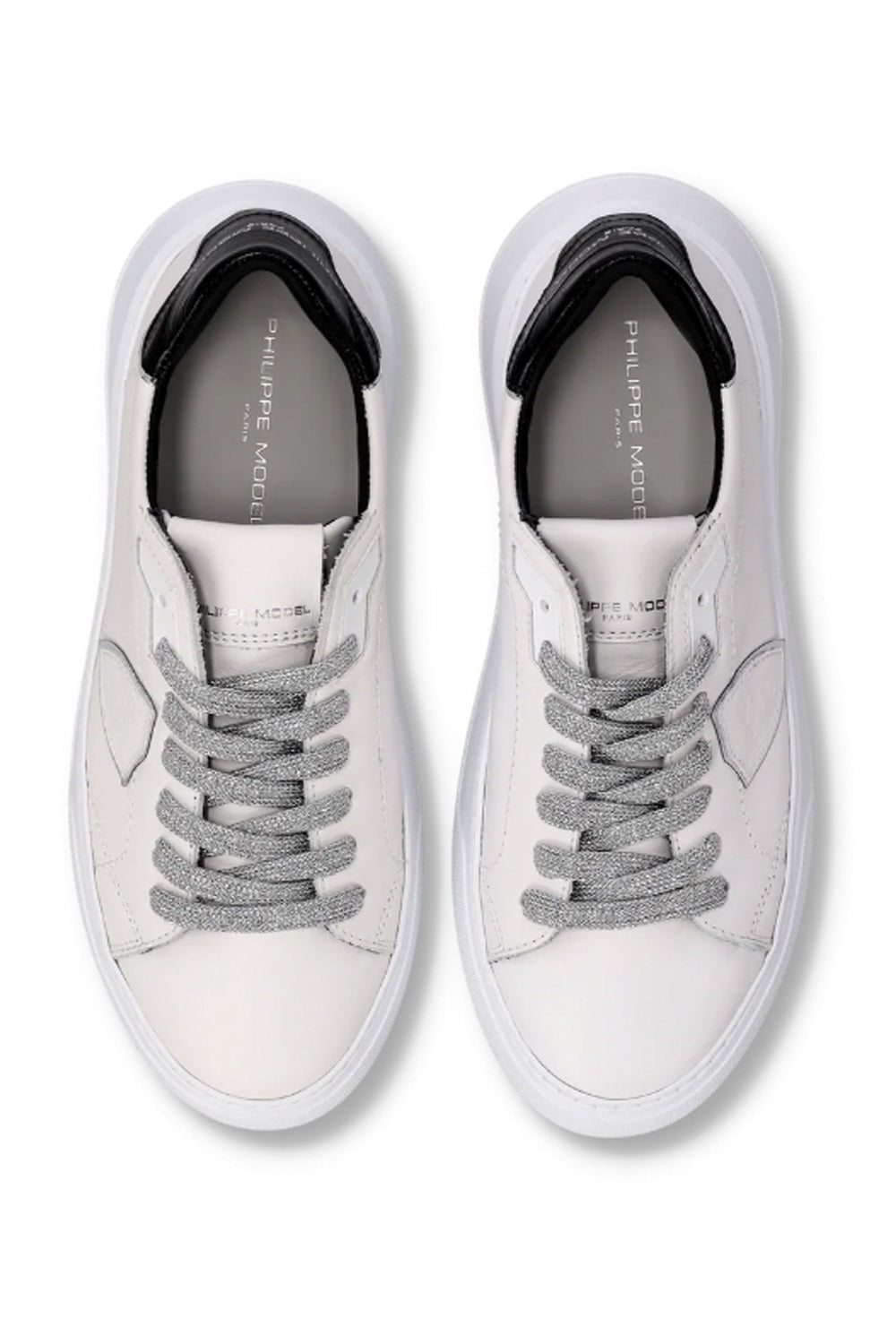 PHILIPPE MODEL Sneakers Temple Bianco Nero Argento