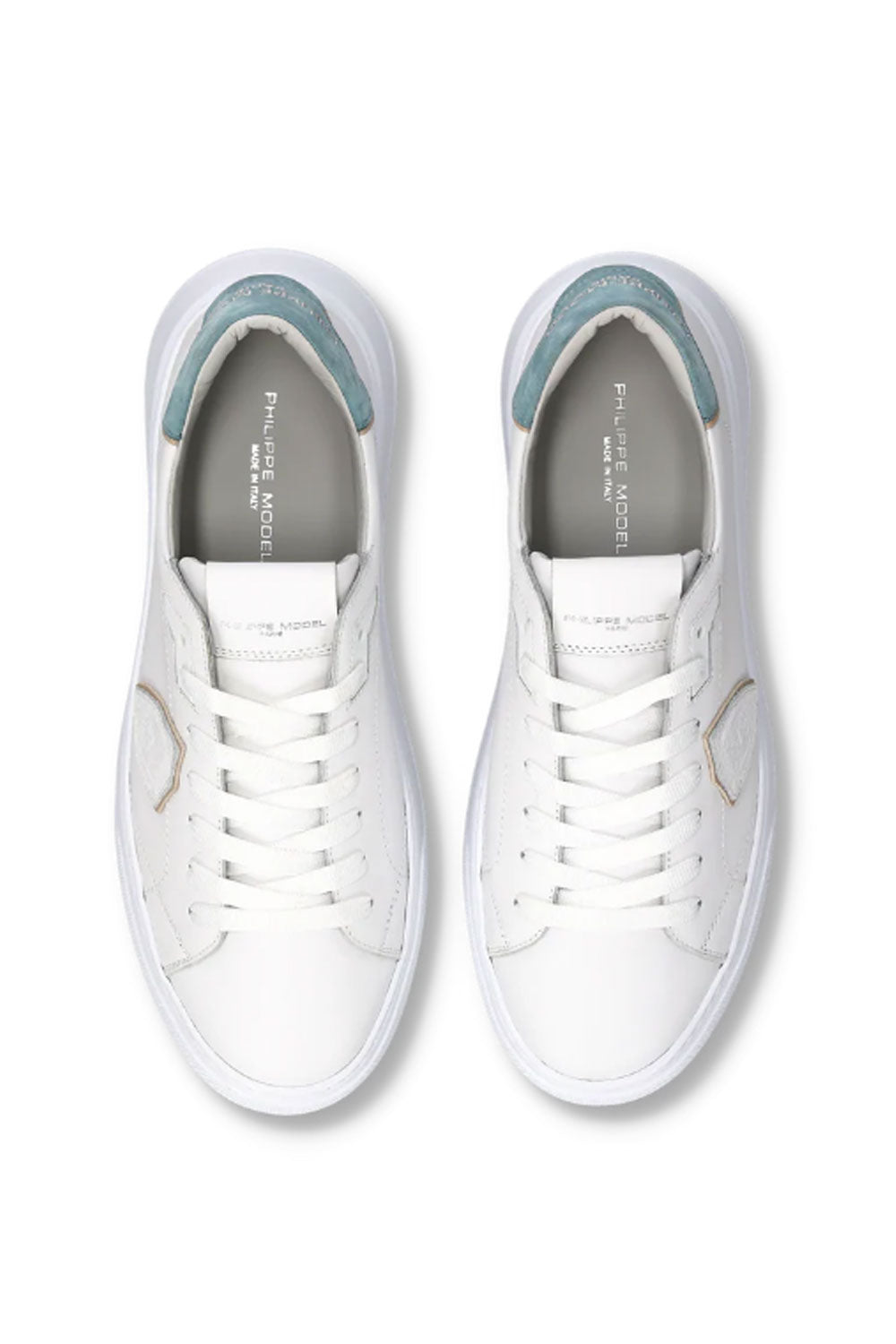 PHILIPPE MODEL Sneakers Temple Uomo Bianco Azzurro