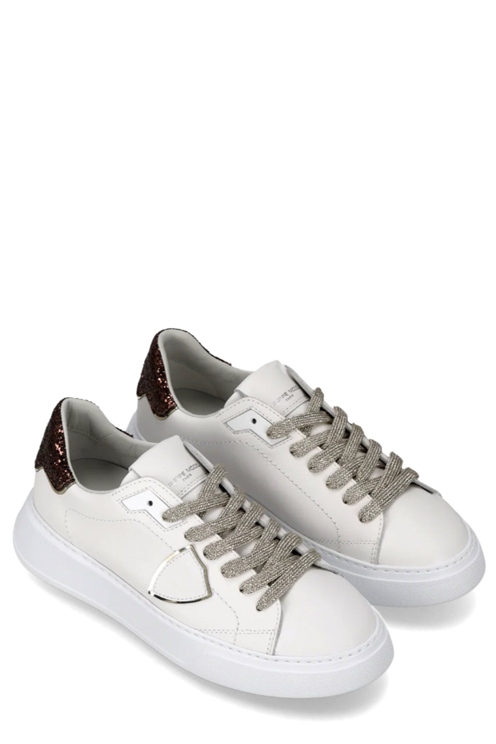 PHILIPPE MODEL Sneakers Temple con Spoiler Glitterato Marrone