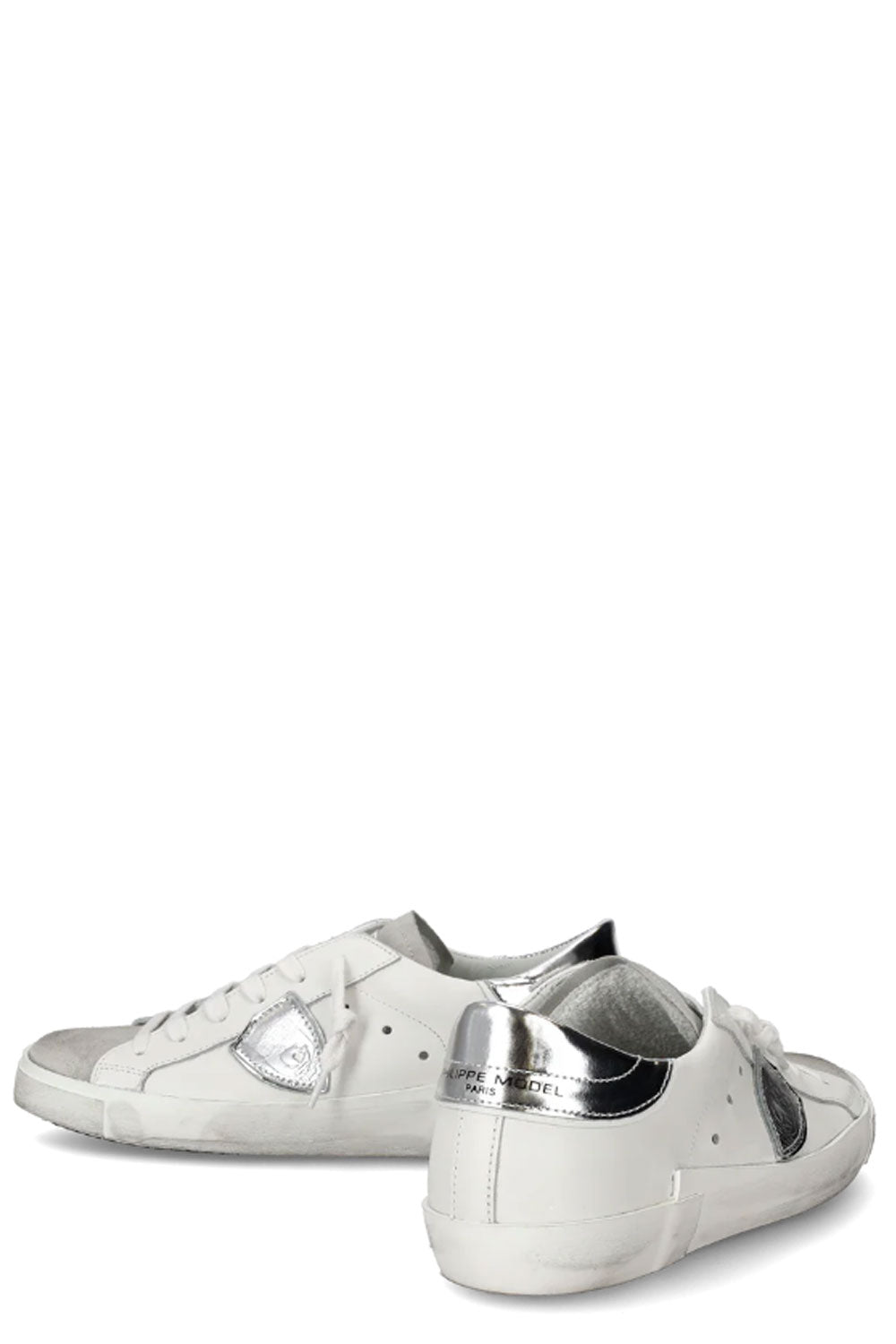 PHILIPPE MODEL Sneakers basse Prsx Donna in pelle con effetti metallici