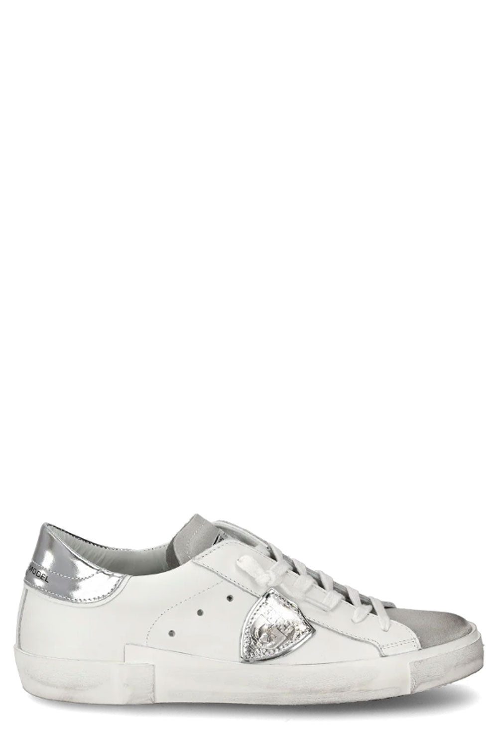 PHILIPPE MODEL Sneakers basse Prsx Donna in pelle con effetti metallici