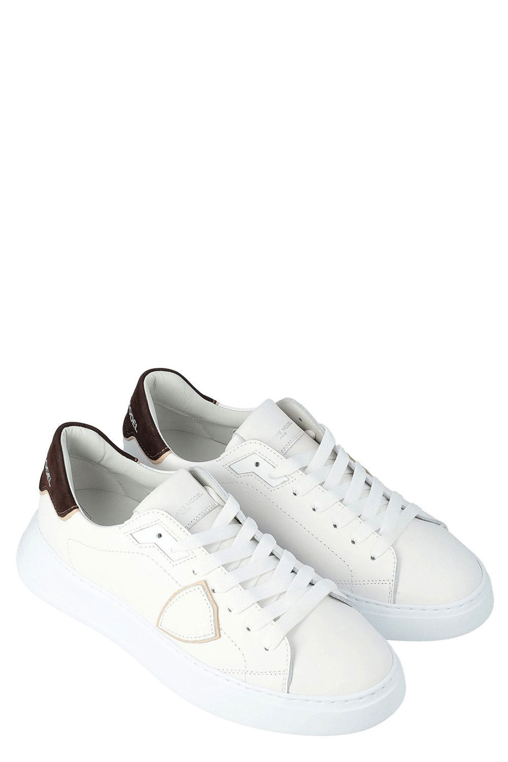 PHILIPPE MODEL Sneaker bassa Temple Uomo bianco e marrone