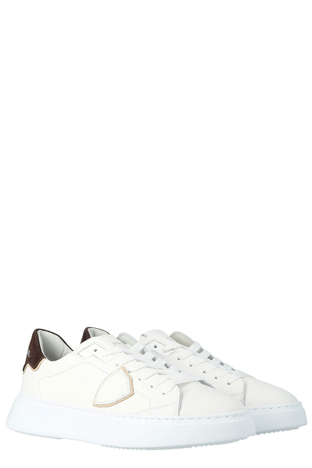 PHILIPPE MODEL Sneaker bassa Temple Uomo bianco e marrone