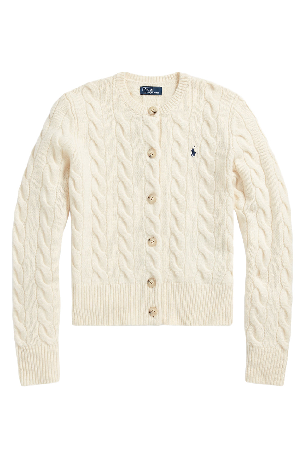 Polo Ralph Lauren Cardigan Panna A Trecce Per Neonata 310543047008
