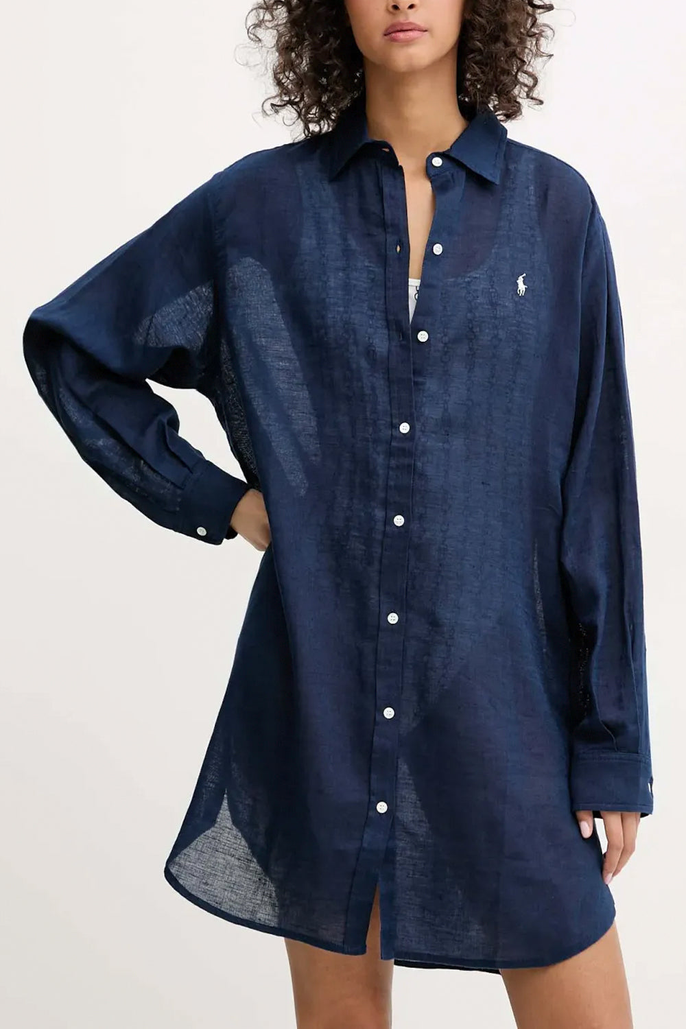 POLO RALPH LAUREN Camicia boyfriend in lino e cotone