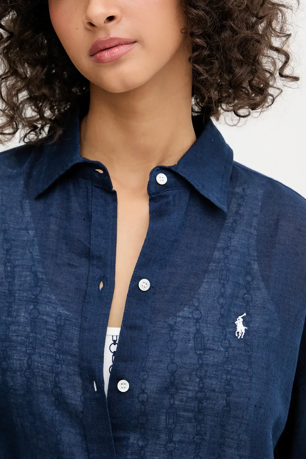 POLO RALPH LAUREN Camicia boyfriend in lino e cotone