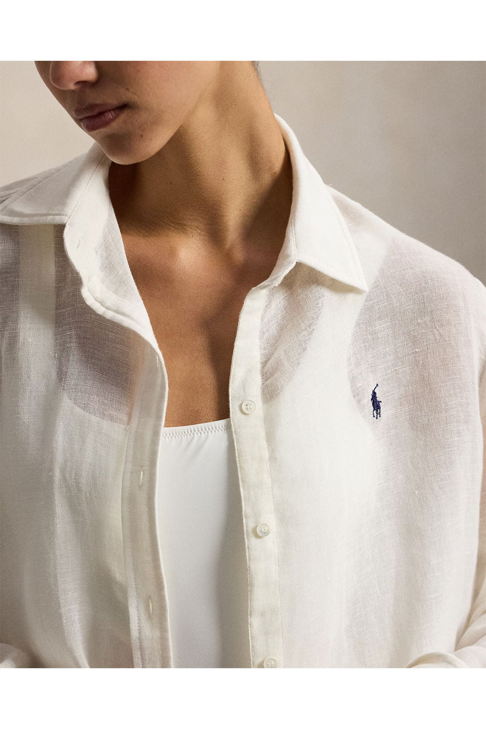 POLO RALPH LAUREN Camicia boyfriend in lino e cotone