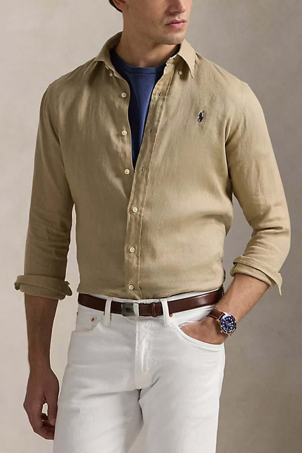POLO RALPH LAUREN Camicia in lino Custom-Fit Uncategorized POLO RALPH LAUREN