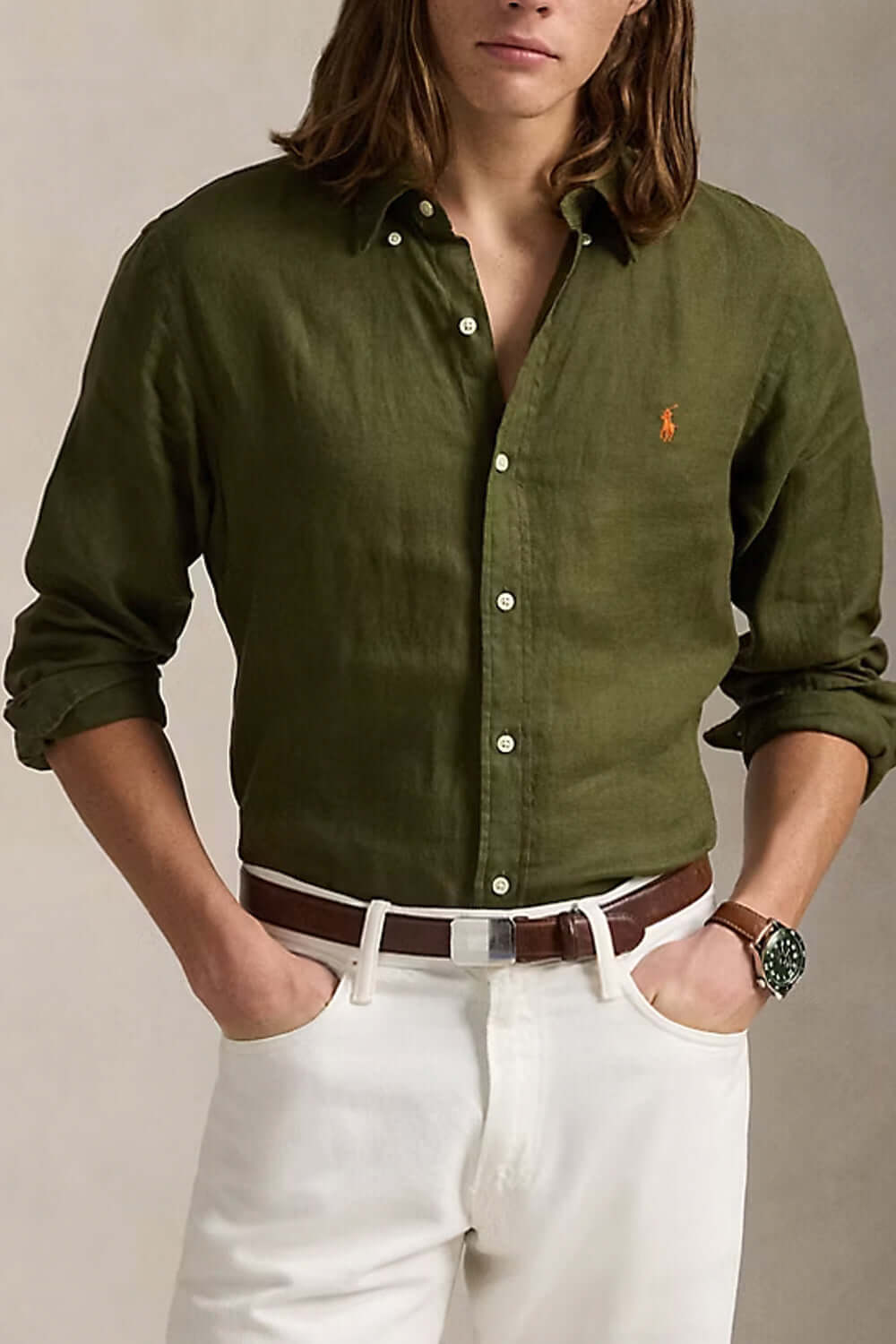 POLO RALPH LAUREN Camicia in lino Custom-Fit Uncategorized POLO RALPH LAUREN
