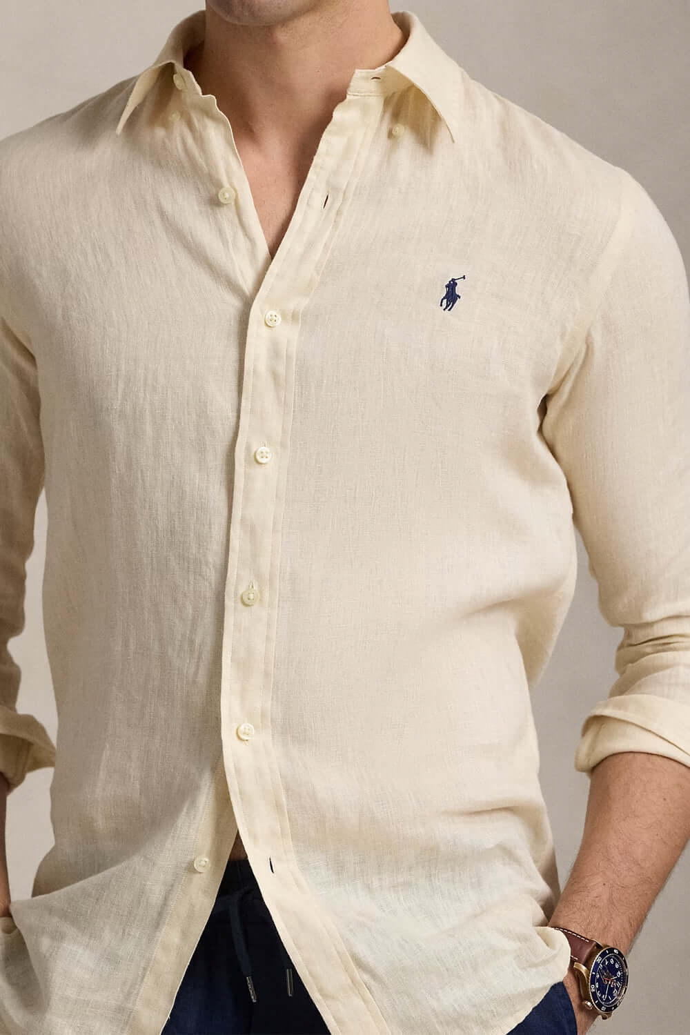 POLO RALPH LAUREN Camicia in lino Custom-Fit Uncategorized POLO RALPH LAUREN