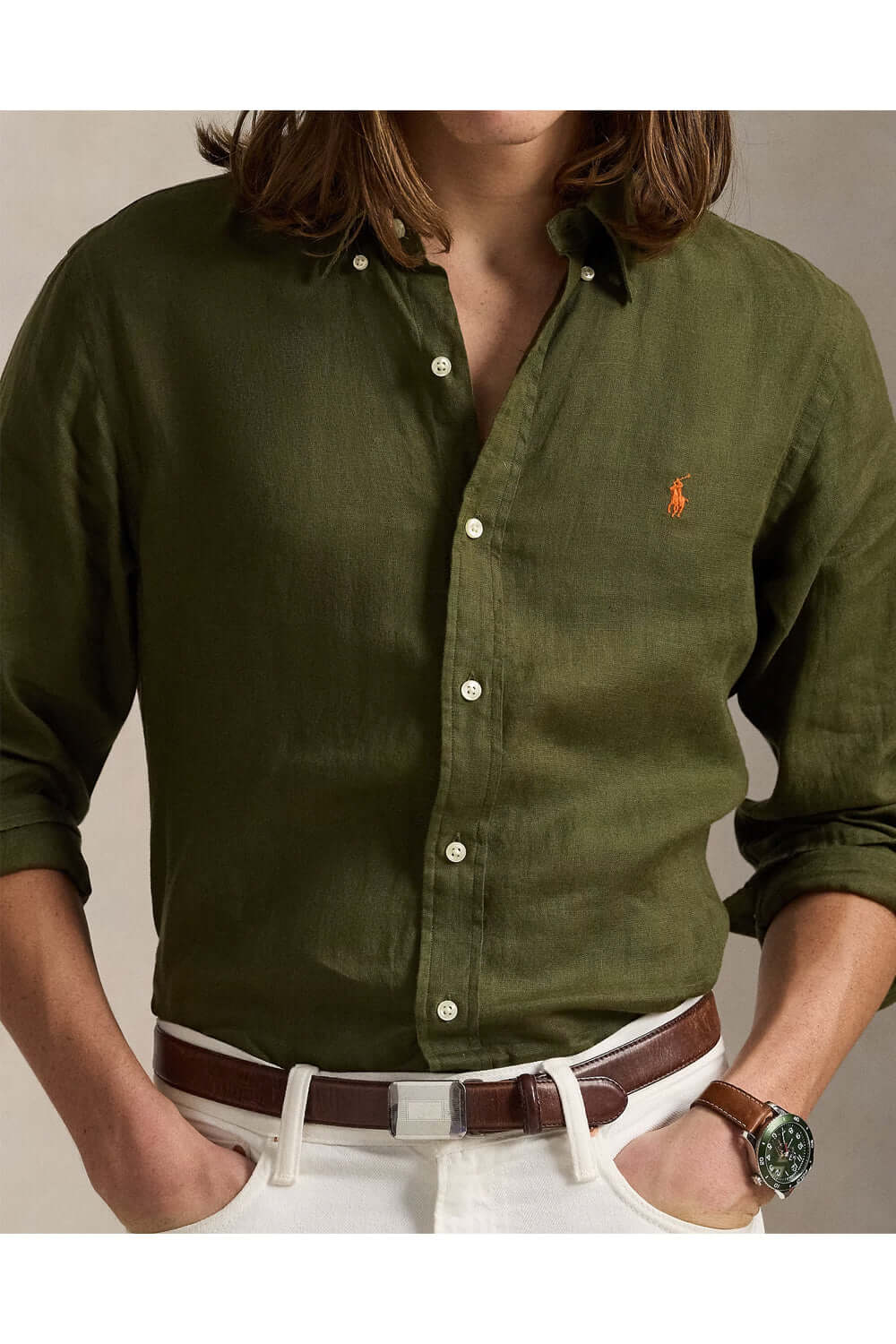 POLO RALPH LAUREN Camicia in lino Custom-Fit Uncategorized POLO RALPH LAUREN