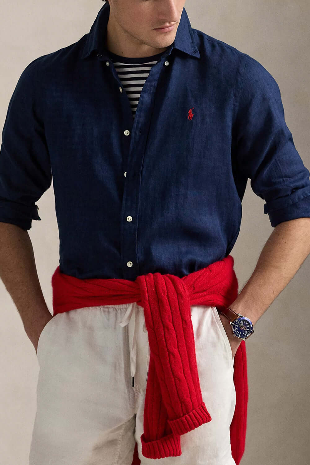 POLO RALPH LAUREN Camicia in lino Custom-Fit Uncategorized POLO RALPH LAUREN