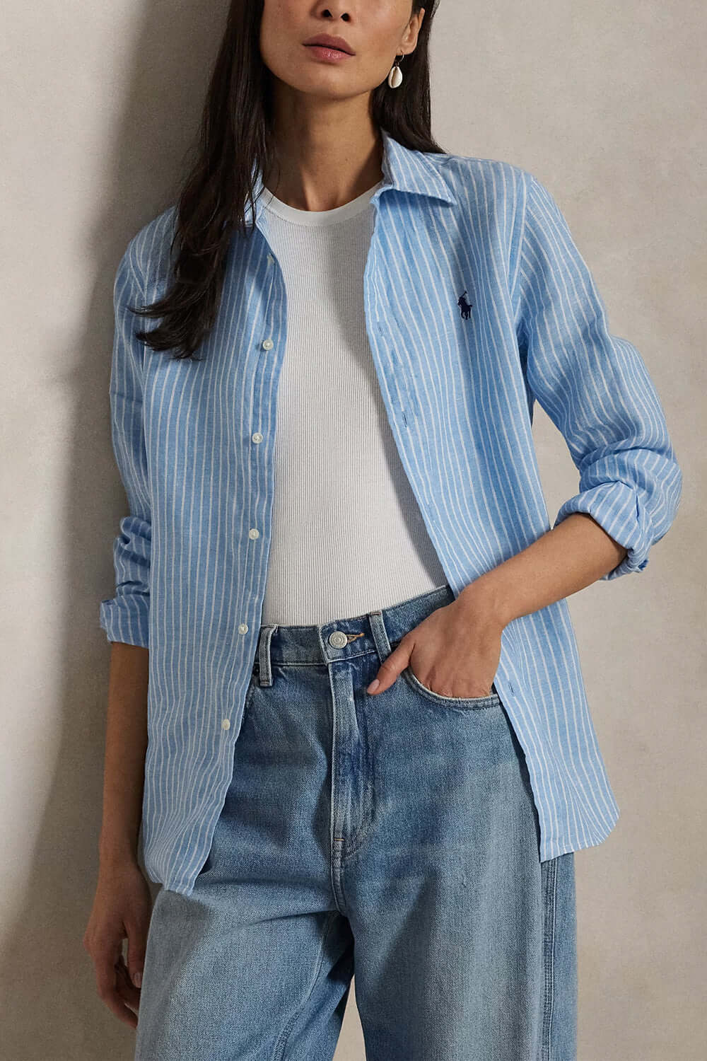 POLO RALPH LAUREN Camicia in lino a righe Classic-Fit Uncategorized POLO RALPH LAUREN